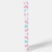 ピンクモノグラムのとミントダイヤモンドのイカットパターン Case-Mate iPhoneケース (裏面 / 左)