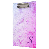ピンクモノグラムのと紫のマーブル クリップボード (左)