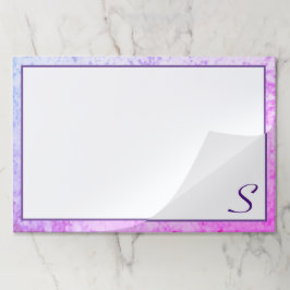 ピンクモノグラムのと紫のマーブル ペーパーパッド