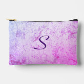 ピンクモノグラムのと紫のマーリング鉛筆パウチ アクセサリーポーチ (正面)