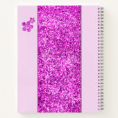 ピンクモノグラムののグリッター(花) ノートブック (裏面)