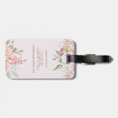 ピンクモノグラムののバラと牡丹フローラブーケ ラゲッジタグ (裏面横)