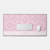 ピンクモノグラムののマ名門私立校風のンダラのアールデコファン デスクマット (キーボード&マウス)