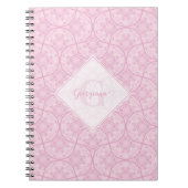 ピンクモノグラムののマ名門私立校風のンダラのアールデコファン ノートブック (正面)