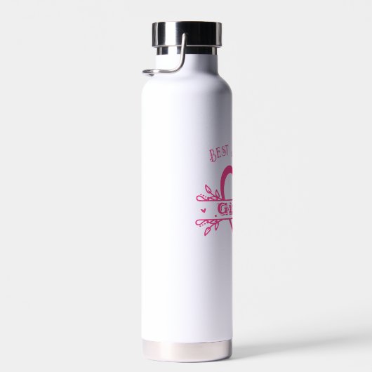 ピンクモノグラムのの母パーソナライズされたの日の贈り物 ウォーターボトル (右面)
