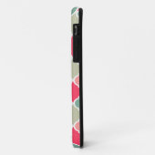 ピンクモノグラムのの緑のモロッコ格子パターン Case-Mate iPhoneケース (裏面/左)