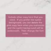 ピンクモノグラムのアイレット名刺 名刺 (裏面)