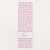 ピンクモノグラムのアールデコ紙吹雪レースマンダラ ヨガマット (正面)