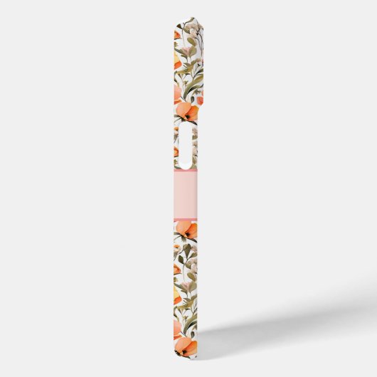 ピンクモノグラムのイエローオレンジのワイルドフラワーギフト Case-Mate iPhoneケース (裏面 / 右)