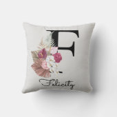 ピンクモノグラムのイニシャルF クッション (裏面)