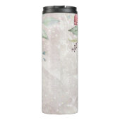 ピンクモノグラムのエレガントローズ牡丹フローラ大理石 タンブラー (裏面)