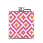 ピンクモノグラムのタンジェリンダイヤモンドイカットパターン フラスク (裏面)