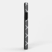 ピンクモノグラムのハートグレーモロッコラティス Case-Mate iPhoneケース (裏面/右)