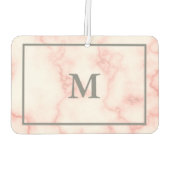 ピンクモノグラムのフェイクの大理石 カーエアーフレッシュナー (裏面)