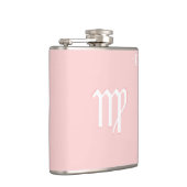 ピンクモノグラムのフラスコ – 〔占星術の〕十二宮図-《星座》乙女座 フラスク (右)