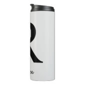 ピンクモノグラムのフローライニシャルR タンブラー (回転右)