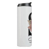 ピンクモノグラムのフローライニシャルS タンブラー (回転左)