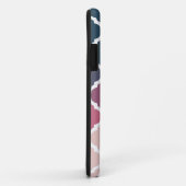 ピンクモノグラムのブルーモロッコ格子パターン Case-Mate iPhoneケース (裏面/右)