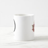 ピンクモノグラムのボホフローライニシャルO コーヒーマグカップ (中央)