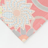 ピンクモノグラムの水彩画の花を個人化して下さい フリースブランケット (角)