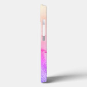 ピンクモノグラムの紫色の水色 Case-Mate iPhoneケース (裏面 / 左)
