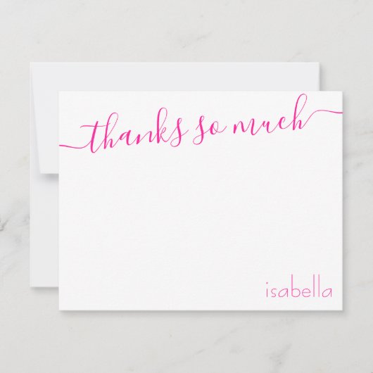 ピンクモノグラムの色マゼンダエレガントスクリプト 案内状 (正面)