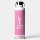 ピンクモノグラムの ウォーターボトル (背面)