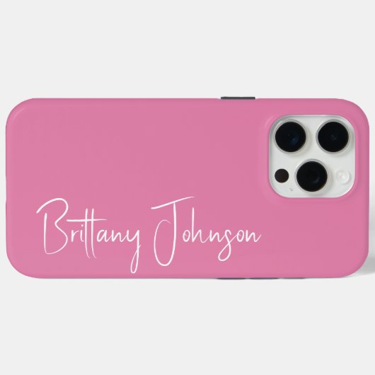 ピンクモノグラムの Case-Mate iPhoneケース (裏面 (横))