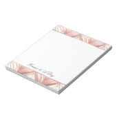 ピンクモノグラムまたは引用文 ノートパッド (回転)