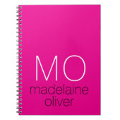 ピンクモノグラムイニシャルノート ノートブック (正面)