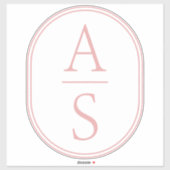 ピンクモノグラムイニシャルモダンシンプルラゲッジ シール (シート)