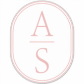 ピンクモノグラムイニシャルモダンシンプルラゲッジ シール (正面)