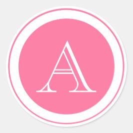 ピンクモノグラムエンベロープシール ラウンドシール