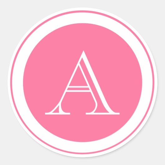 ピンクモノグラムエンベロープシール ラウンドシール (正面)