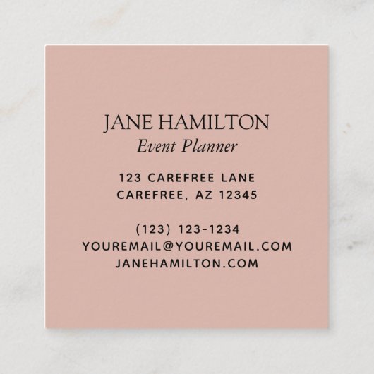 ピンクモノグラムグリッターバルーン スクエア名刺 (裏面)