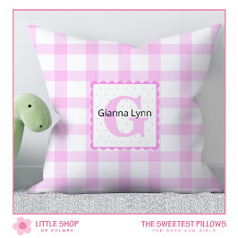 ピンクモノグラムジンガムベビー クッション