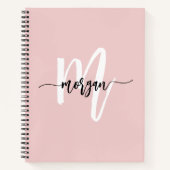 ピンクモノグラムスクリプトガールズ新学期 ノートブック (正面)