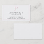 ピンクモノグラムスタイリッシュミニマリストシックプレーントレンディー 名刺 (正面/裏面)