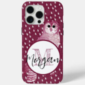 ピンクモノグラムダマスクウパーソナライズされたクロウ Case-Mate iPhoneケース (裏面)