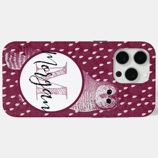 ピンクモノグラムダマスクウパーソナライズされたクロウ Case-Mate iPhoneケース (裏面 (横))