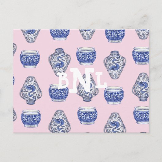 ピンクモノグラムチノイスセリージンジャージャー シーズンポストカード (正面)