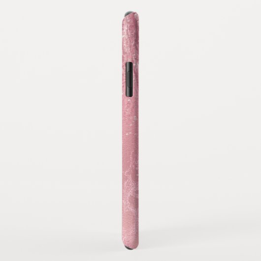 ピンクモノグラムバラ金ゴールドグリッターとスパークル Case-Mate iPhoneケース (裏面/右)