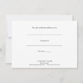 ピンクモノグラムフェイクシルバーストライプのギフト証書 (裏面)