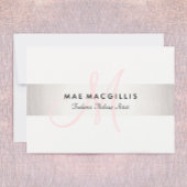 ピンクモノグラムフェイクシルバーストライプのギフト証書