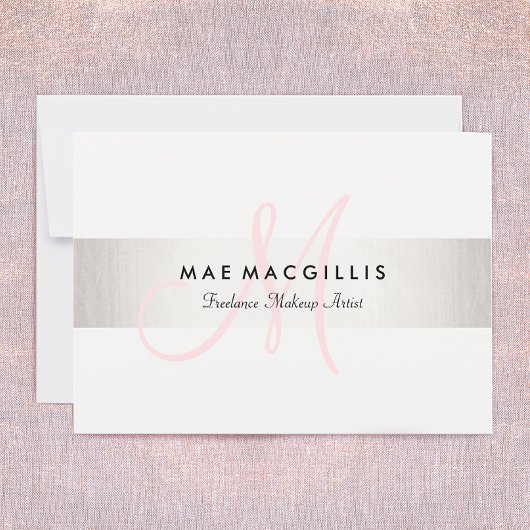 ピンクモノグラムフェイクシルバーストライプのギフト証書