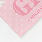 ピンクモノグラムフォトコラージュフリースブランケット フリースブランケット (角)