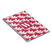 ピンクモノグラムフローラデイジースパイラルフォトノートブック ノートブック (右側)