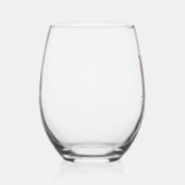 ピンクモノグラムミニマルエレガントリストシパーソナライズされたック ステムなしワイングラス (右)