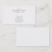 ピンクモノグラムミニマルエレガントリストプレーントレンディー 名刺 (正面/裏面)