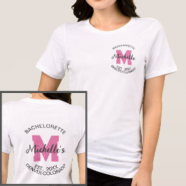 ピンクモノグラムモダンバチェロレッテ花嫁 トライブレンドＴシャツ